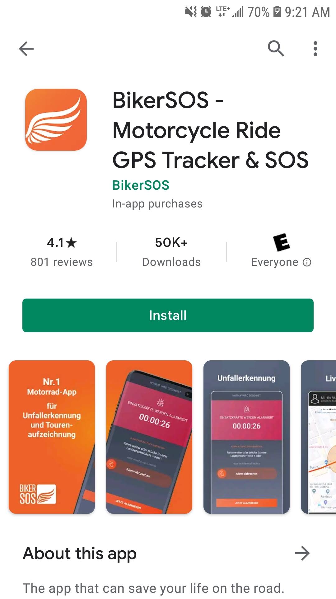 BikerSOS app