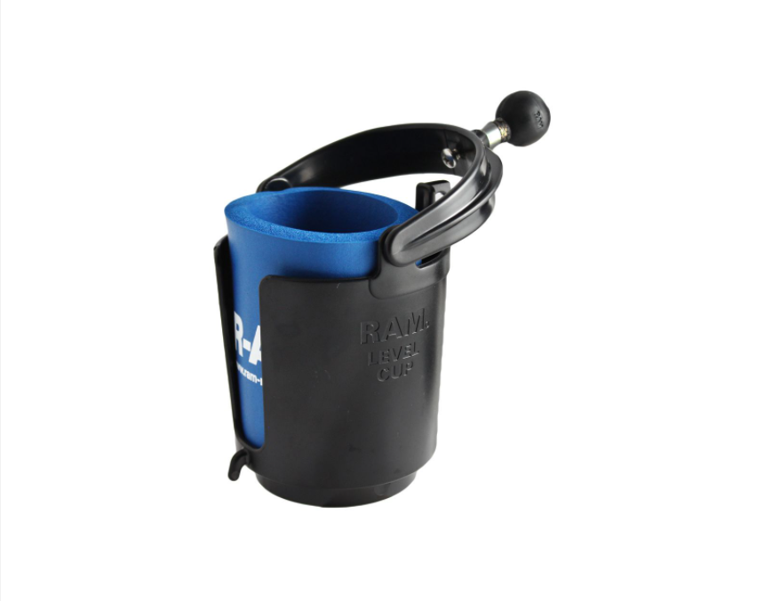 Motorcycle handlebar cup holder