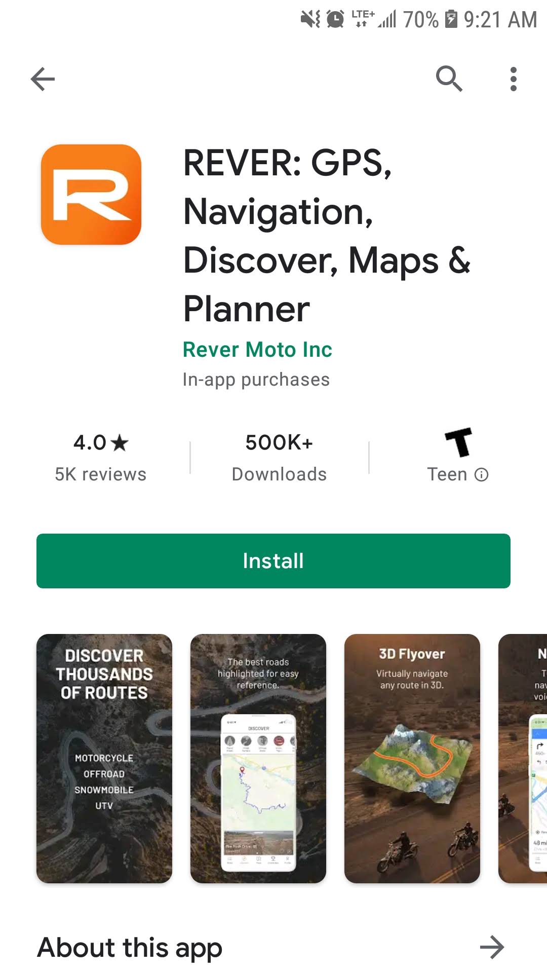 Rever navigation app